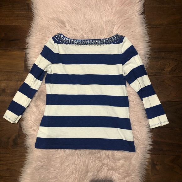 Juicy couture size small blue white stripped top - Picture 8 of 8